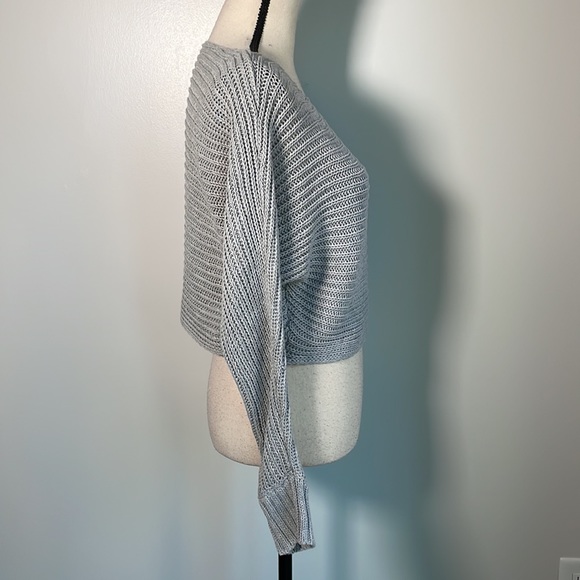 Tularosa Grey Long Sleeve Knit Pullover Crop Sweater XS - Picture 7 of 7
